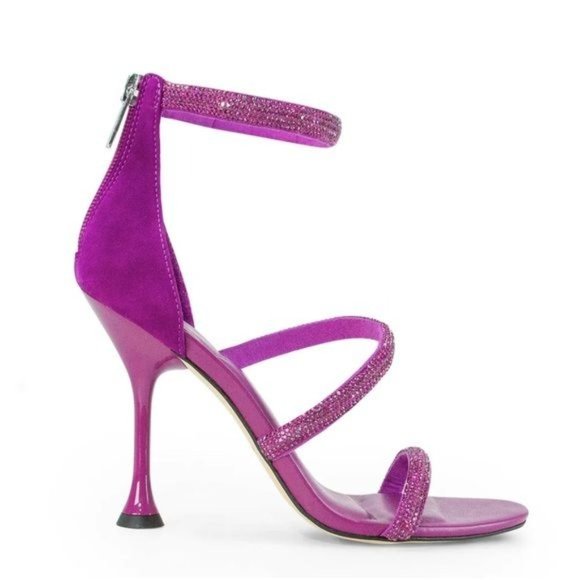 MARC FISHER LTD Carita Ankle Strap Heeled Sandal in Purple Size 7.5 - Picture 2 of 12
